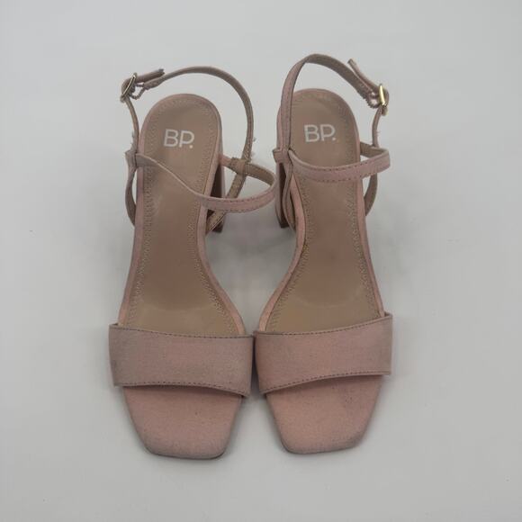 BP Larissa Womens Block Heels Faux Leather Suede Pink Ankle Strap Heel Sandals 6 - Picture 5 of 9